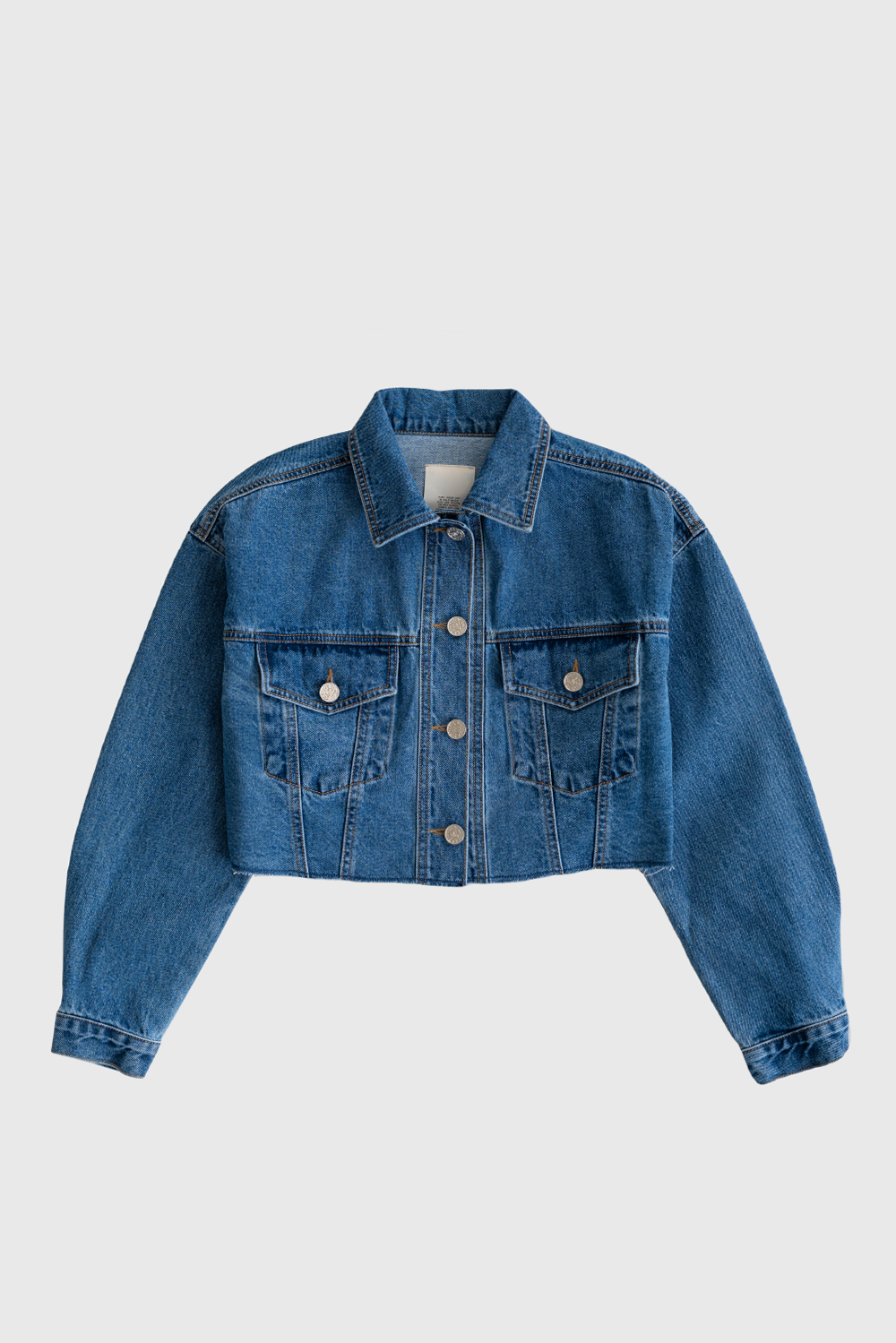 17435_Blue Cropped Denim Jacket